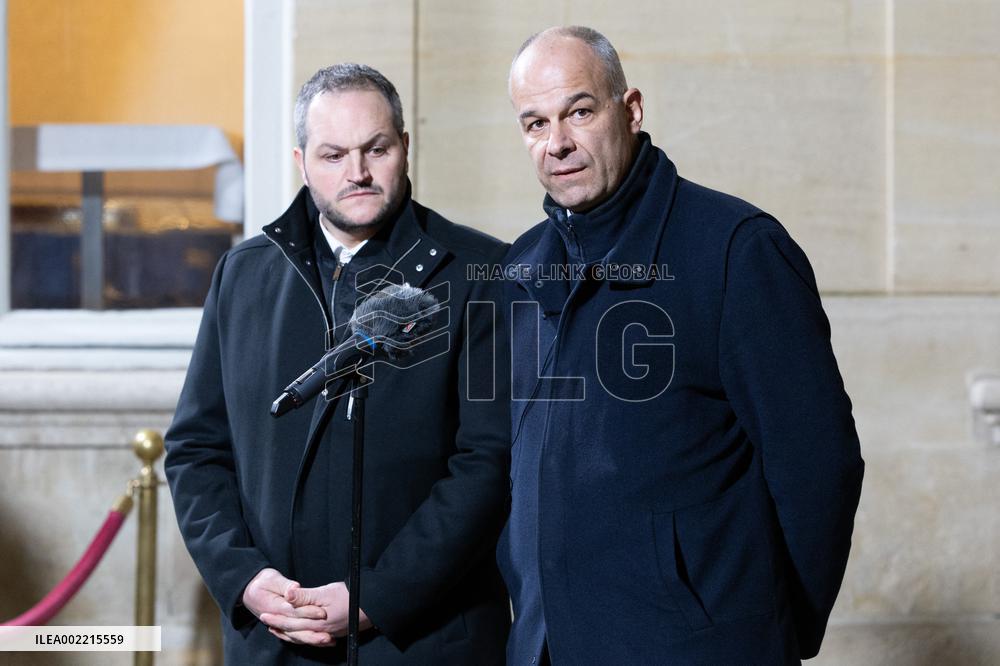 Farmers Unions meet with French Prime Minister - Paris