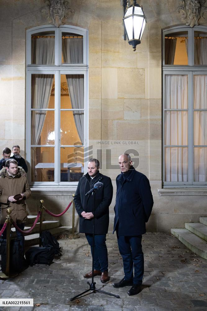 Farmers Unions meet with French Prime Minister - Paris