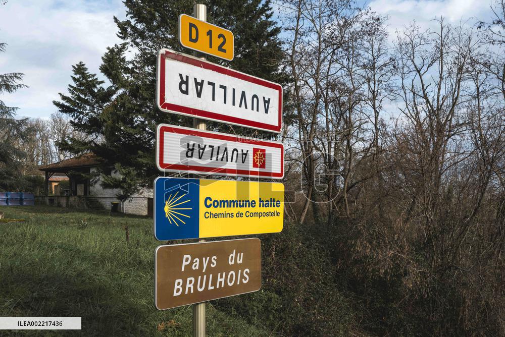 Road Signs Upside Down - South Western France