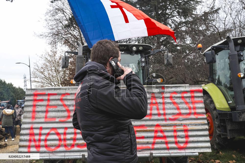 Farmers Block Golfech Nuclear Power Station - South Western France