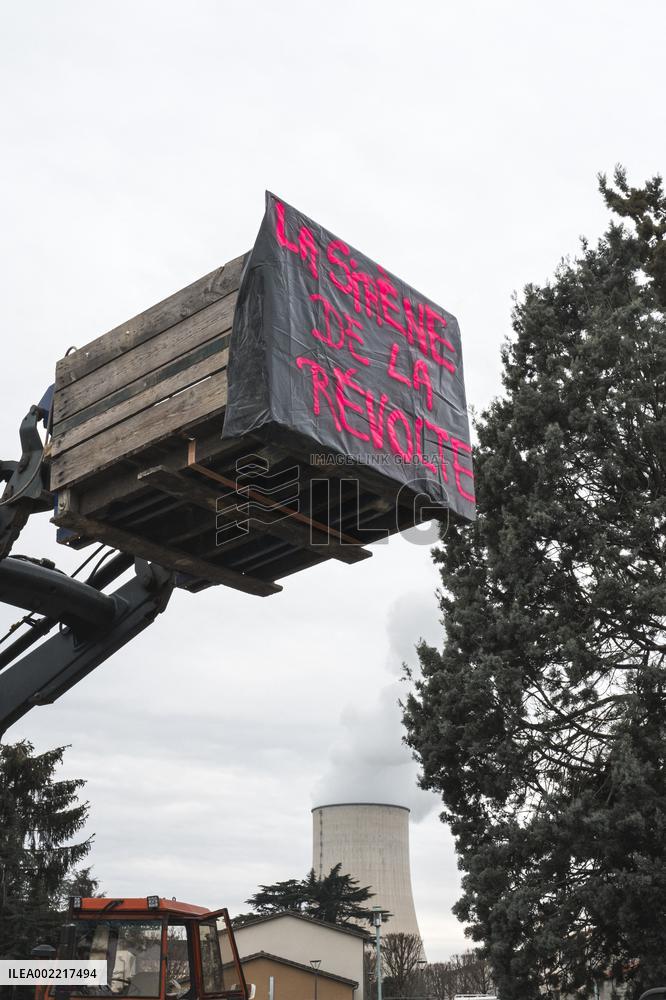Farmers Block Golfech Nuclear Power Station - South Western France