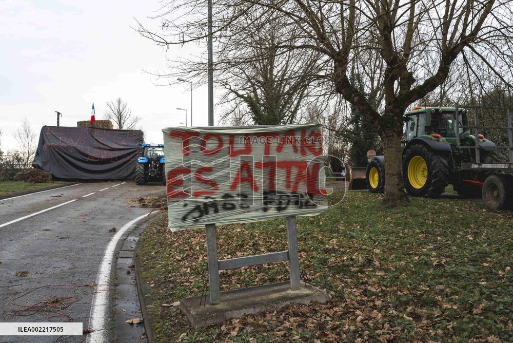 Farmers Block Golfech Nuclear Power Station - South Western France