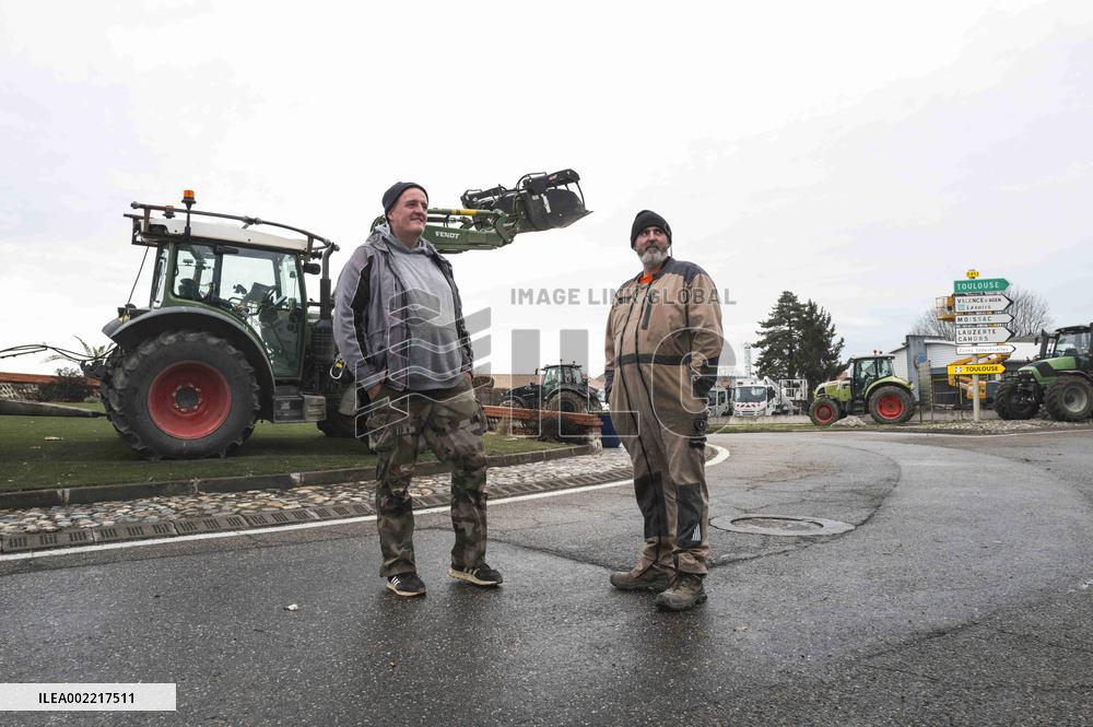 Farmers Block Golfech Nuclear Power Station - South Western France