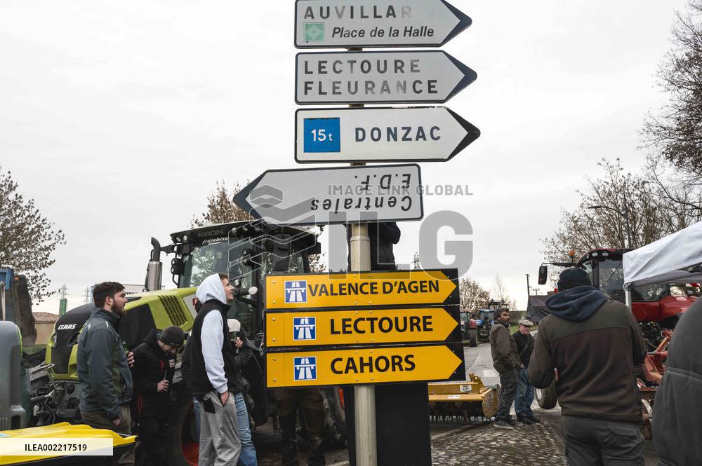 Farmers Block Golfech Nuclear Power Station - South Western France