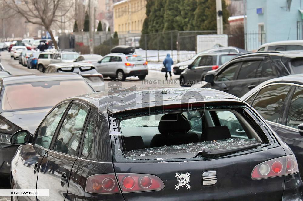 Aftermath of morning rocket attack on Kyiv