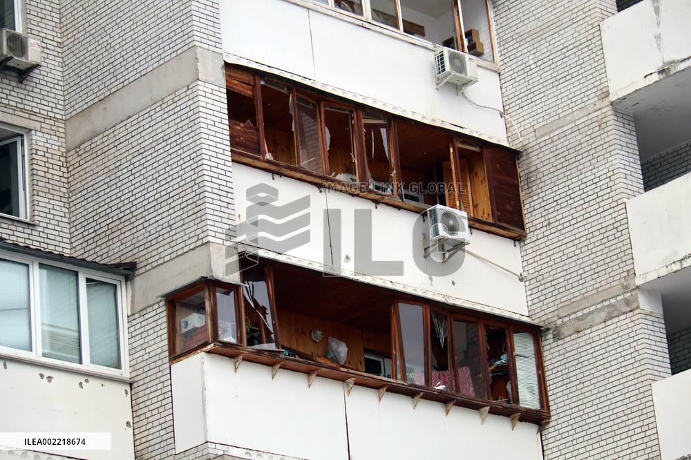 Aftermath of morning rocket attack on Kyiv