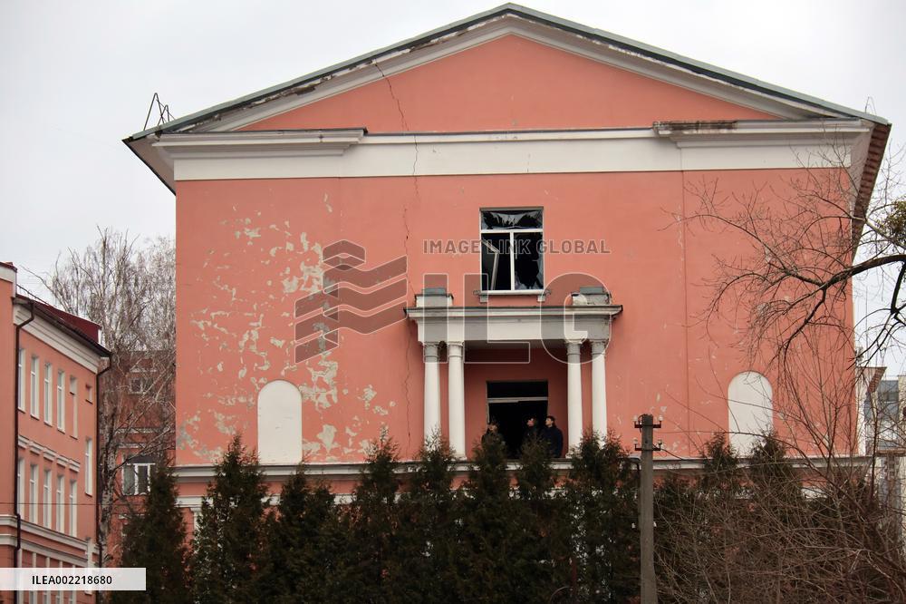 Aftermath of morning rocket attack on Kyiv