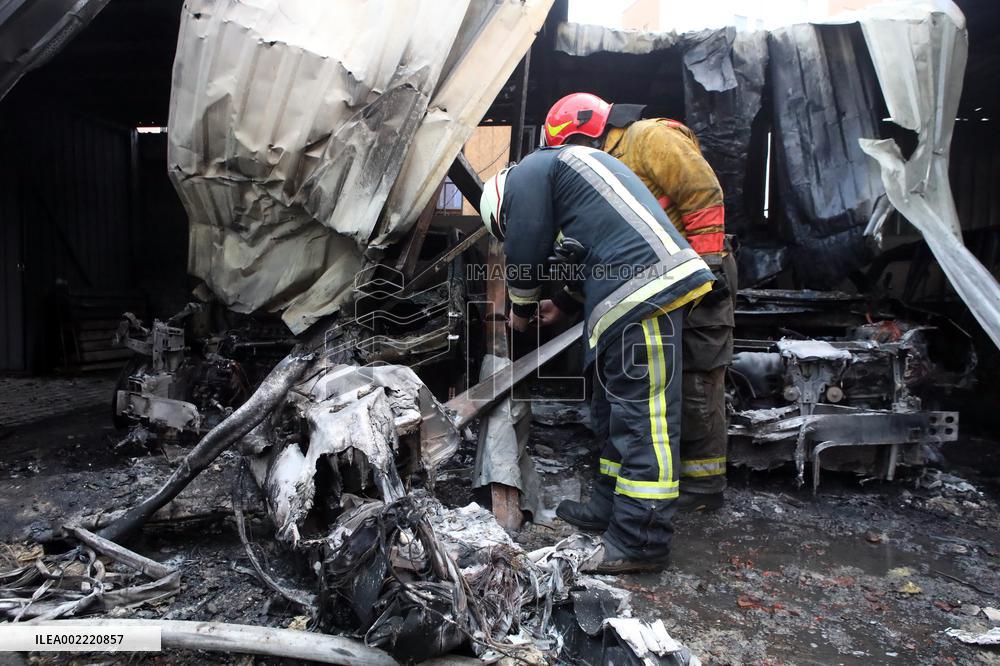 Aftermath of Russian missile attack on Kyiv region