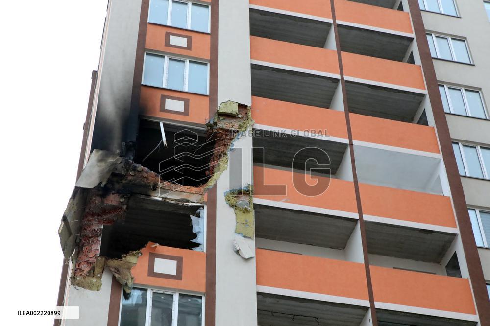 Aftermath of Russian missile attack on Kyiv region