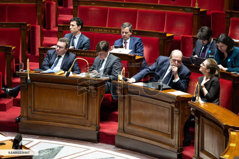 Discussions for womens right to voluntary termination of pregnancy at the National Assembly - Paris