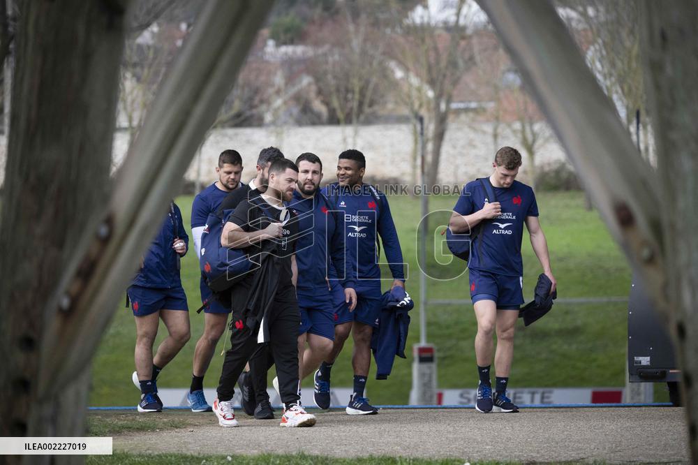 French Rugby Team Training Session In Marcoussis - Paris