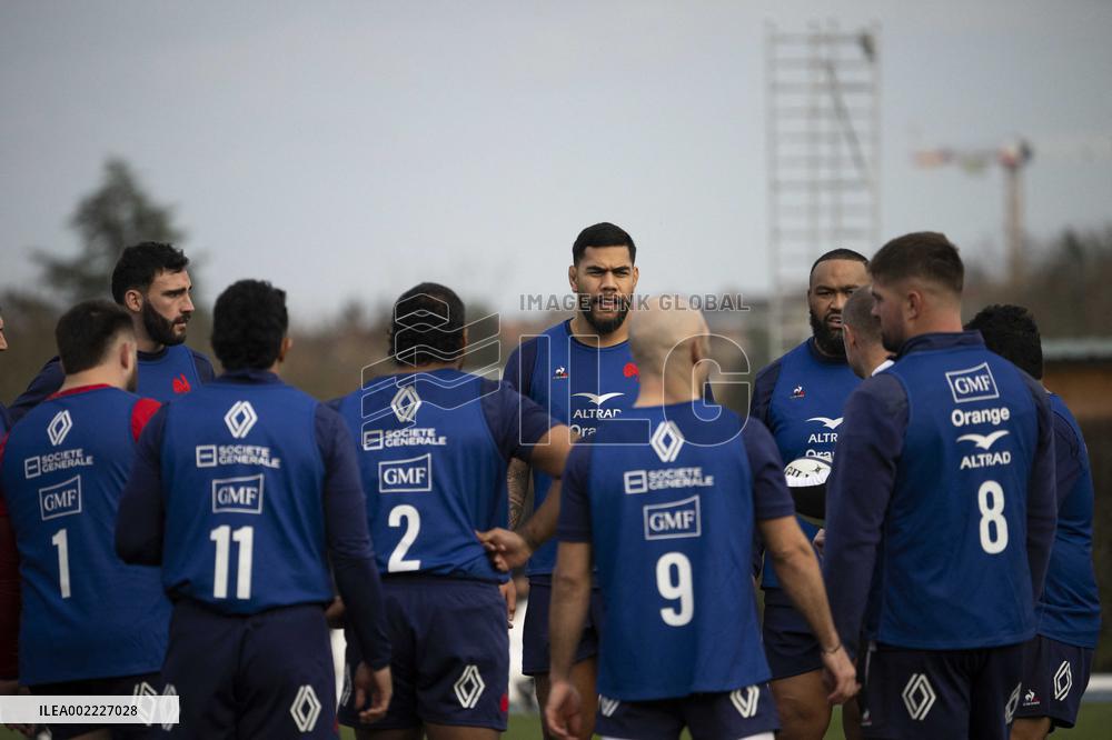 French Rugby Team Training Session In Marcoussis - Paris
