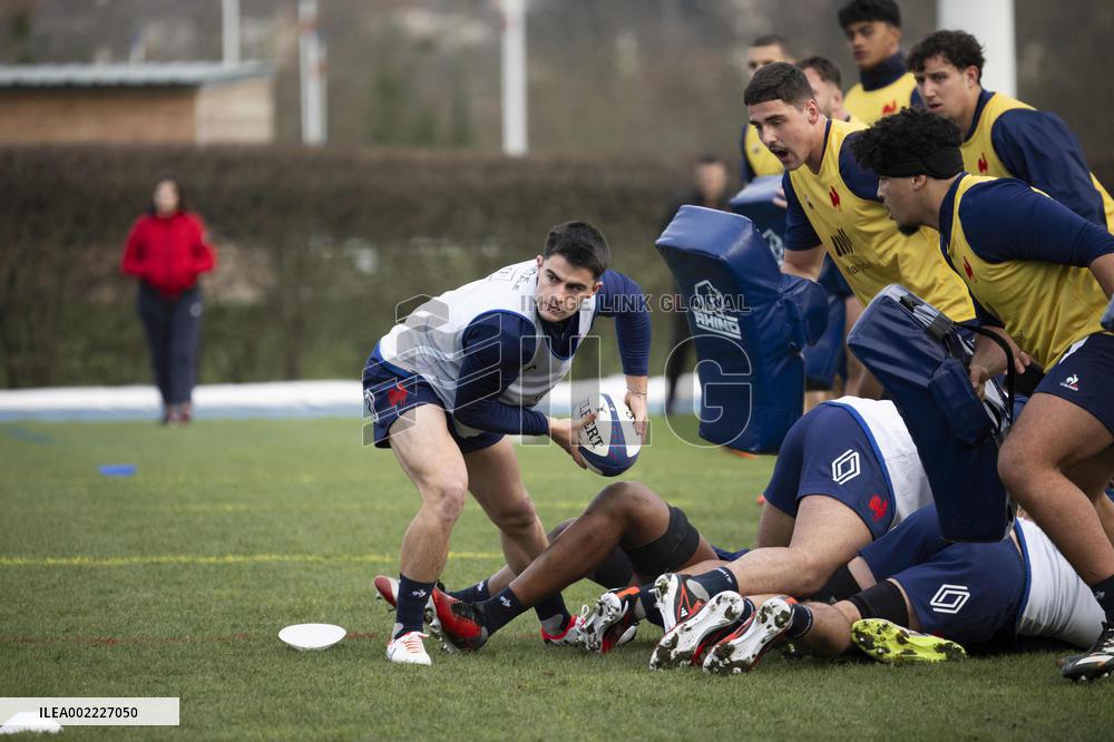 French Rugby Team Training Session In Marcoussis - Paris