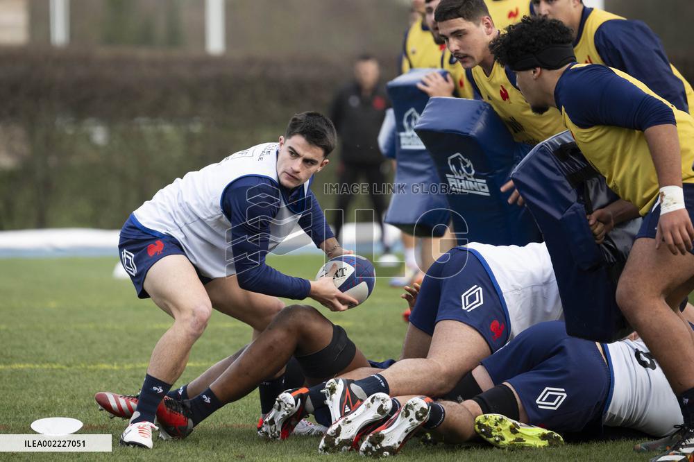 French Rugby Team Training Session In Marcoussis - Paris
