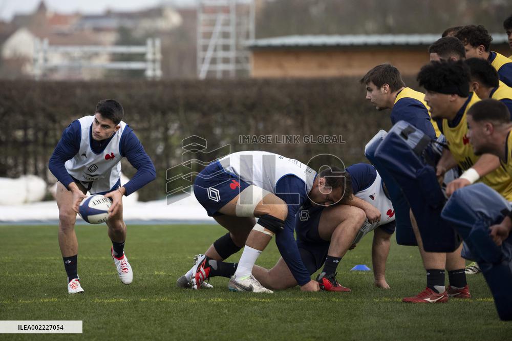 French Rugby Team Training Session In Marcoussis - Paris