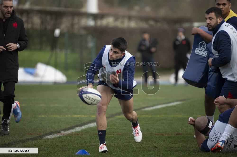 French Rugby Team Training Session In Marcoussis - Paris