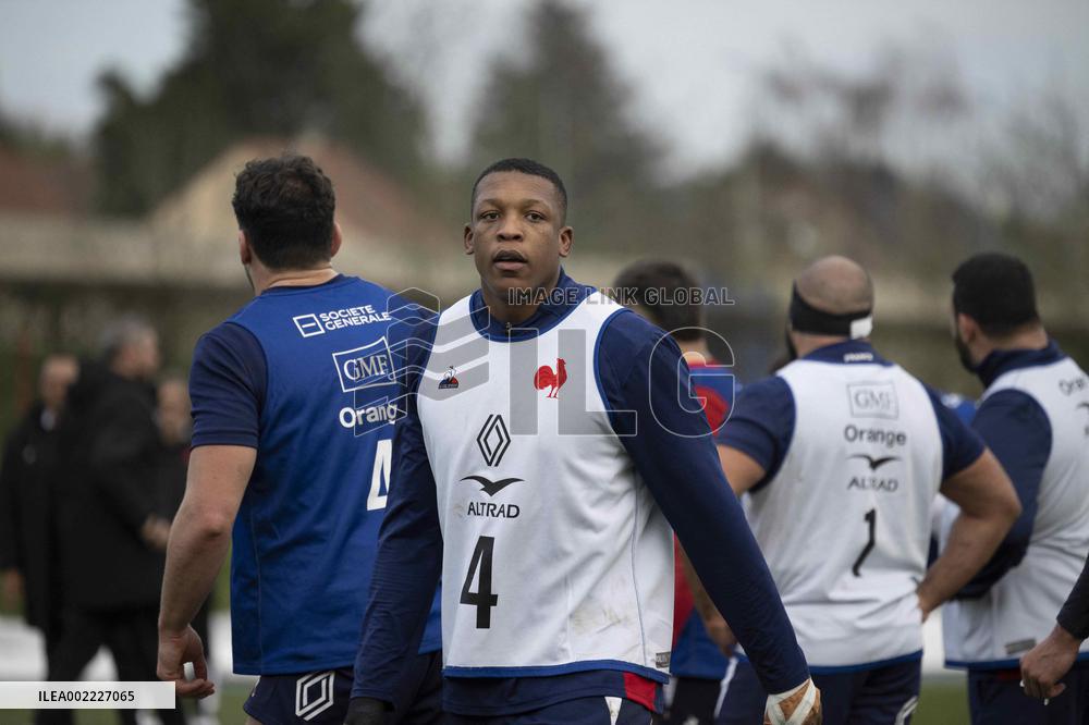 French Rugby Team Training Session In Marcoussis - Paris