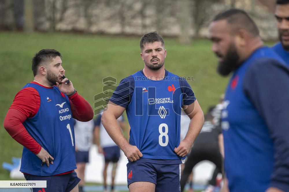 French Rugby Team Training Session In Marcoussis - Paris