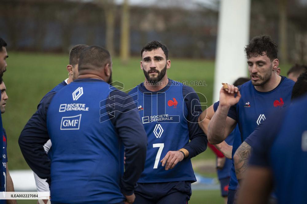 French Rugby Team Training Session In Marcoussis - Paris