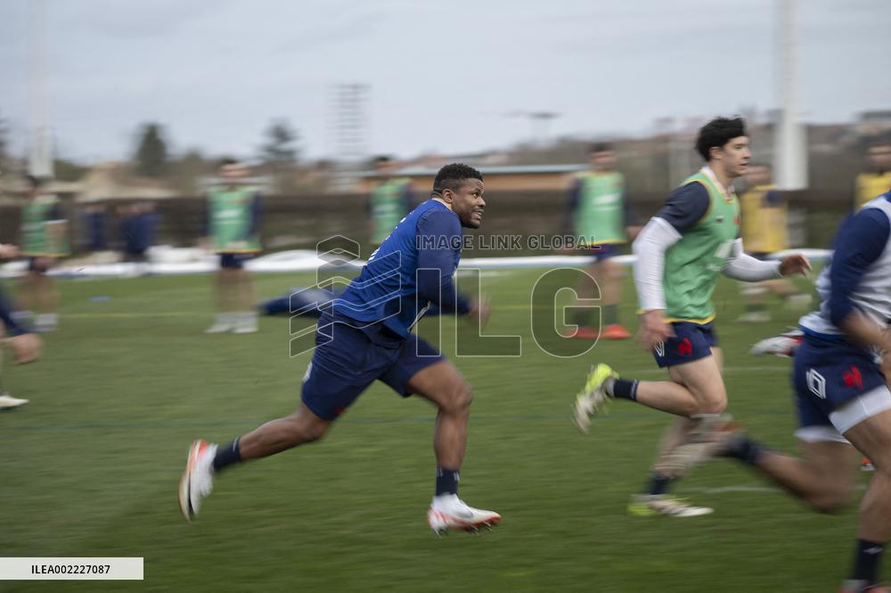 French Rugby Team Training Session In Marcoussis - Paris