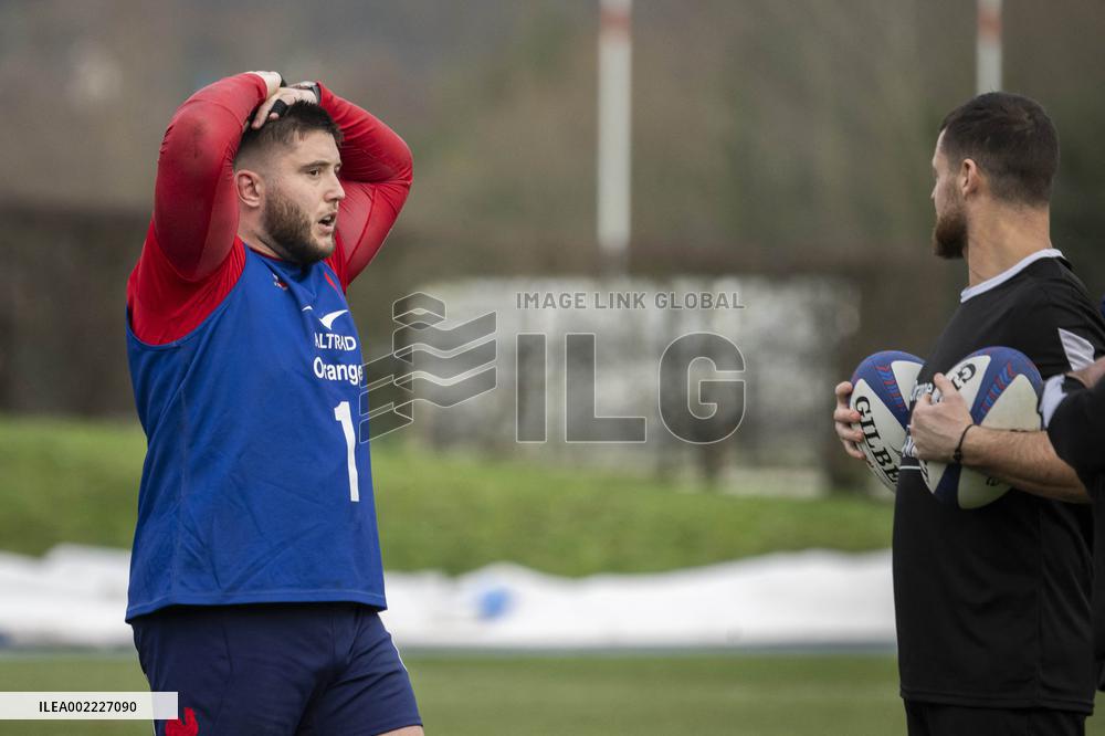 French Rugby Team Training Session In Marcoussis - Paris