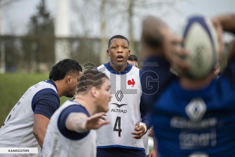 French Rugby Team Training Session In Marcoussis - Paris