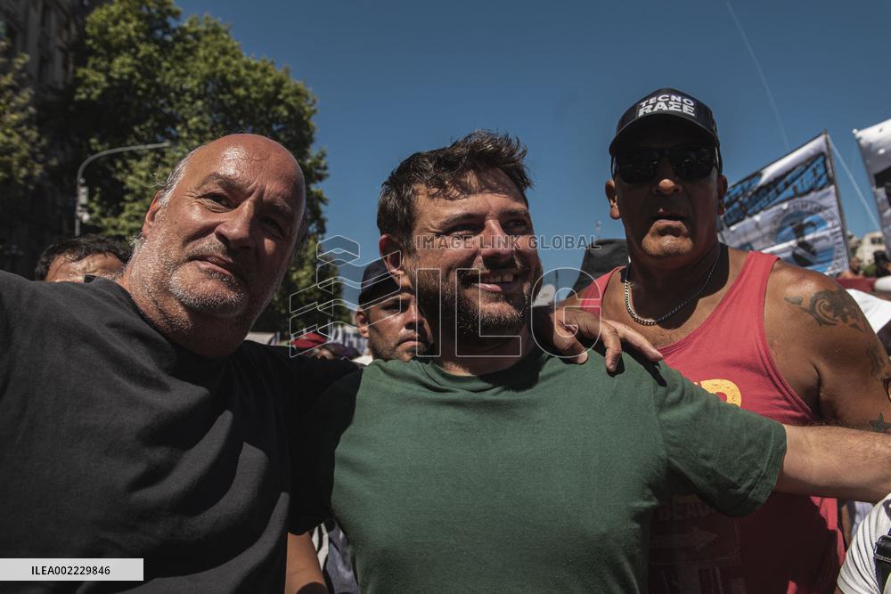 Tens Of Thousands March Against Milei's Cuts - Buenos Aires