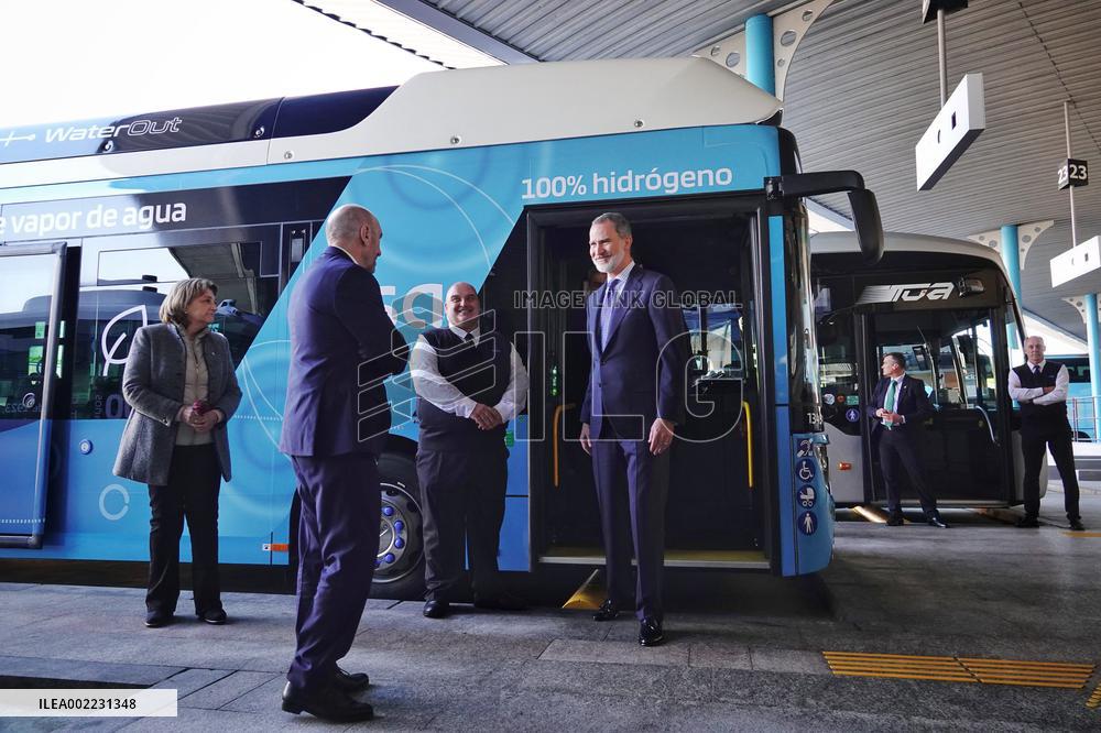 King Felipe Visits The Facilities Of Mantequerías Arias In Asturia
