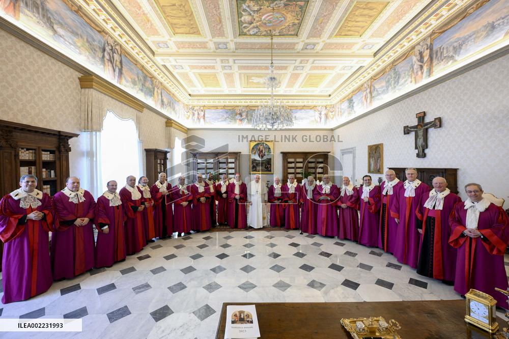 Pope Francis During Private Audience - Vatican