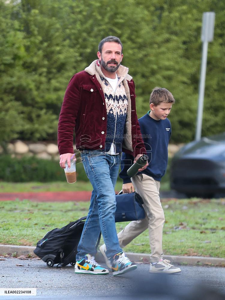 Ben Affleck Picks Up Son Samuel From School - LA