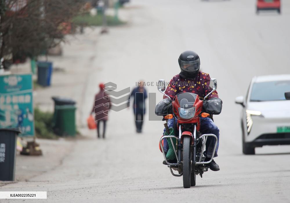 Migrant Workers Ride Motorcycles Home for The Spring Festival