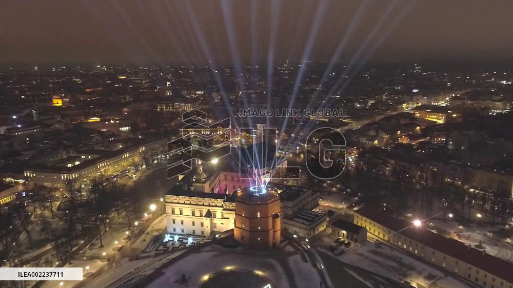 Int'l light festival held in Vilnius, Lithuania