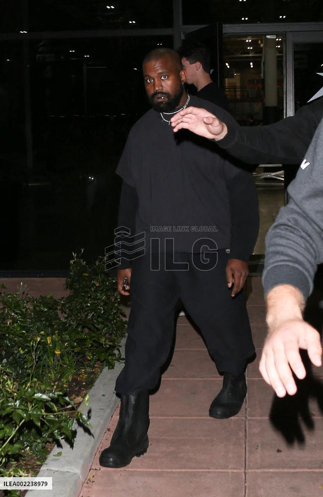 Kim Kardashian and Kanye West attend childrens basketball game - LA