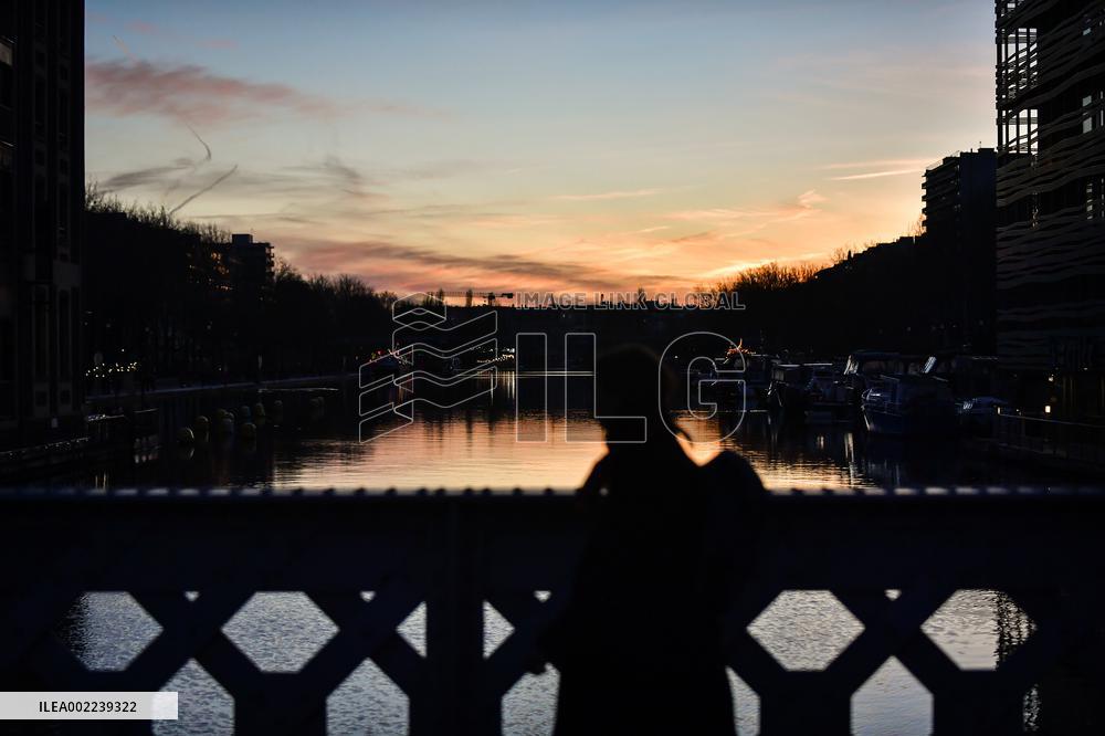 Sunset At The Canal de l'Ourcq - Paris