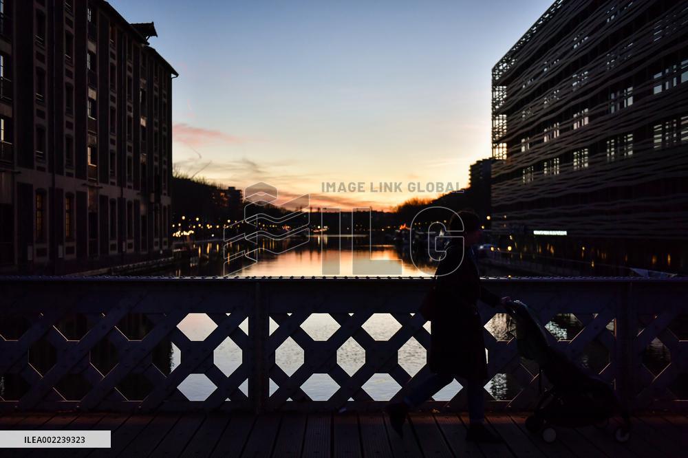Sunset At The Canal de l'Ourcq - Paris