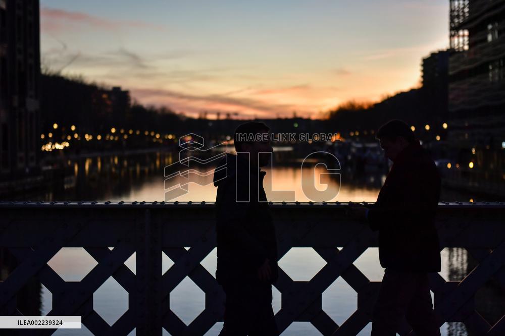 Sunset At The Canal de l'Ourcq - Paris
