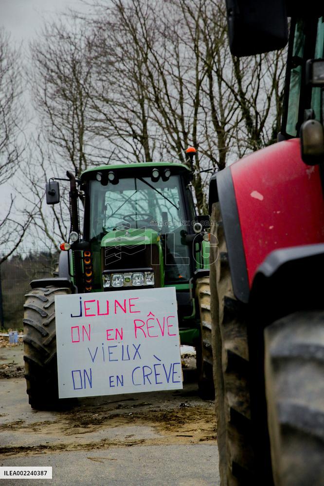 Farmers protest in Bretagne