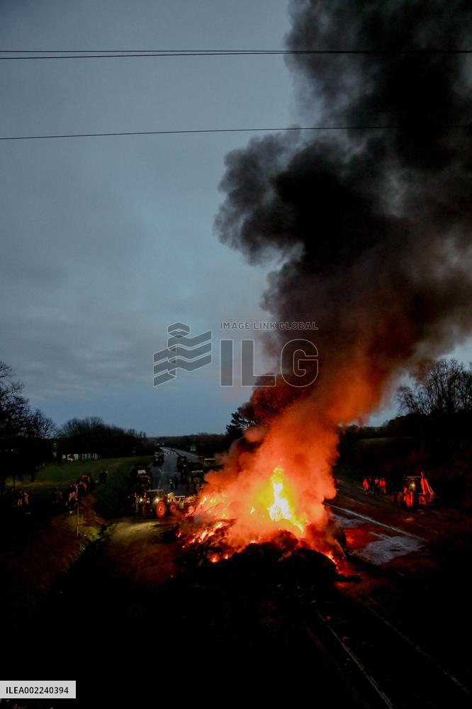 Farmers protest in Bretagne