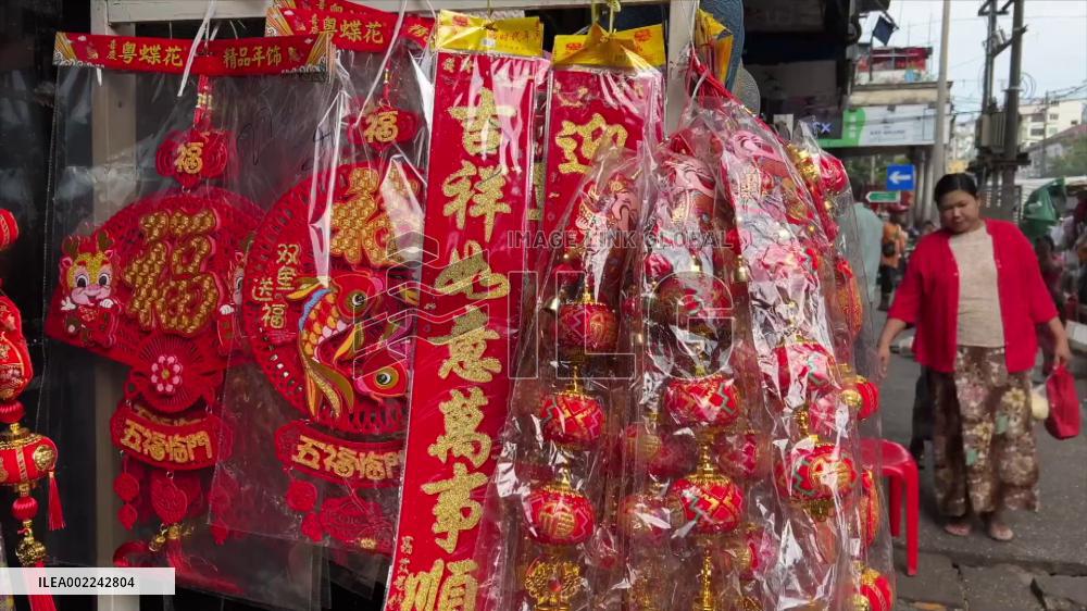 Chinatown in Yangon bustling with festive hustling as Chinese New Year approaches