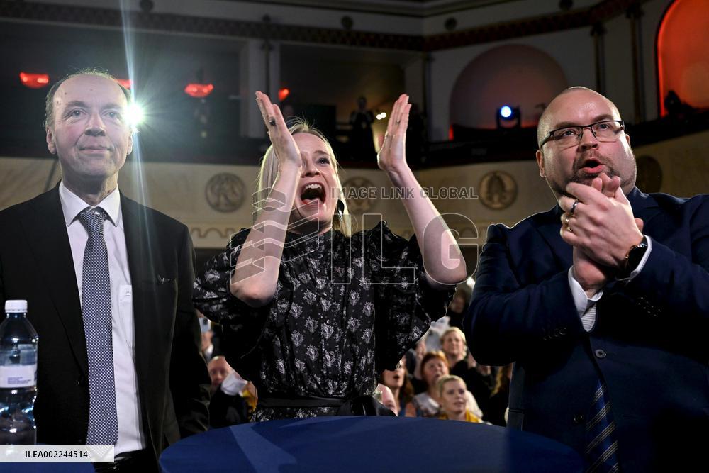 The Finns Party presidential candidate Jussi Halla-aho's election reception