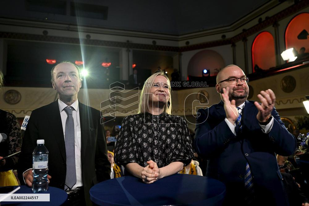 The Finns Party presidential candidate Jussi Halla-aho's election reception