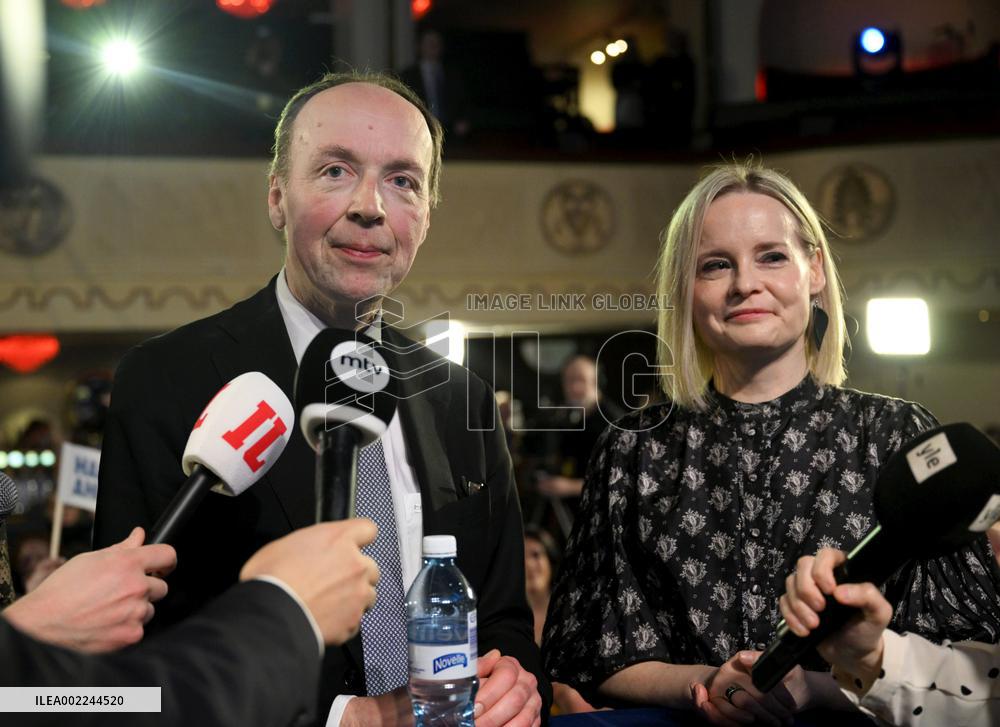 The Finns Party presidential candidate Jussi Halla-aho's election reception