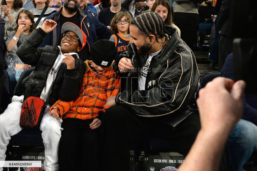 Drake At Miami Heat v New York Knicks Game - NYC