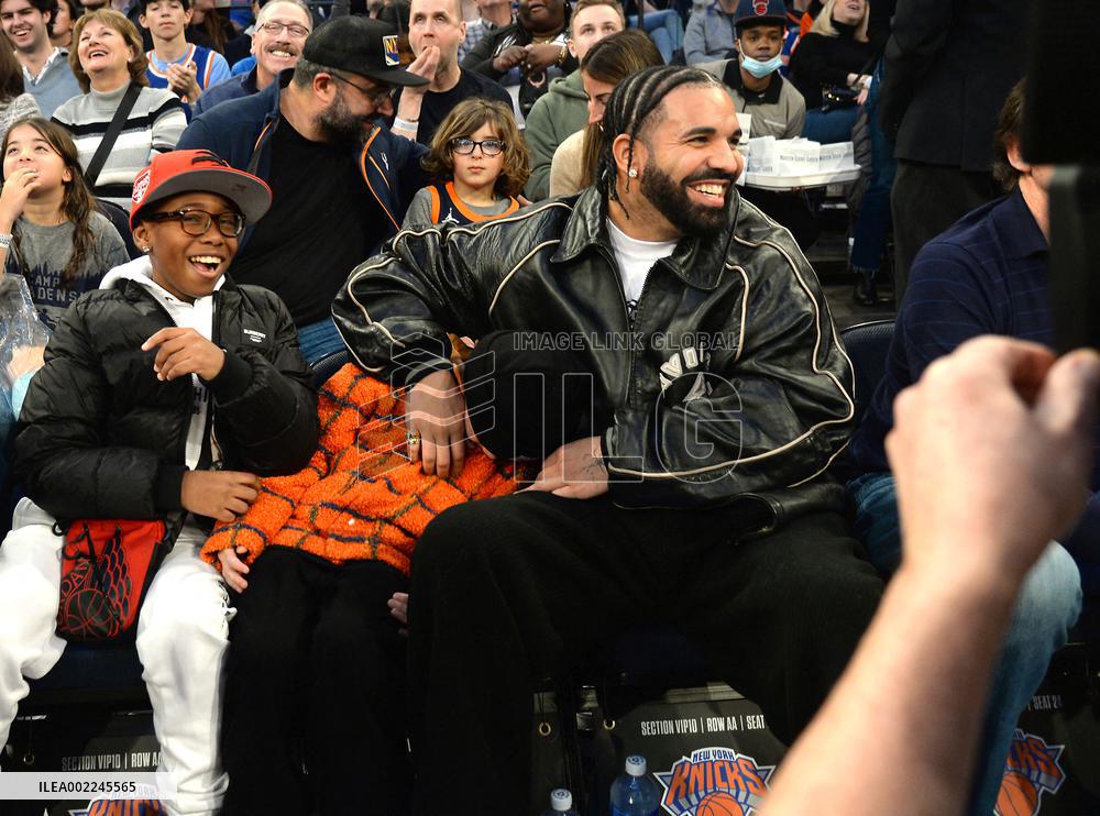 Drake At Miami Heat v New York Knicks Game - NYC