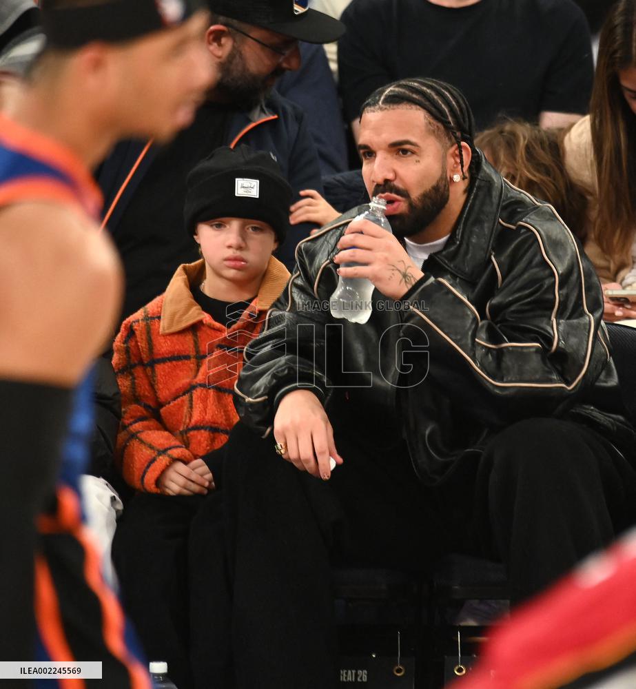 Drake At Miami Heat v New York Knicks Game - NYC