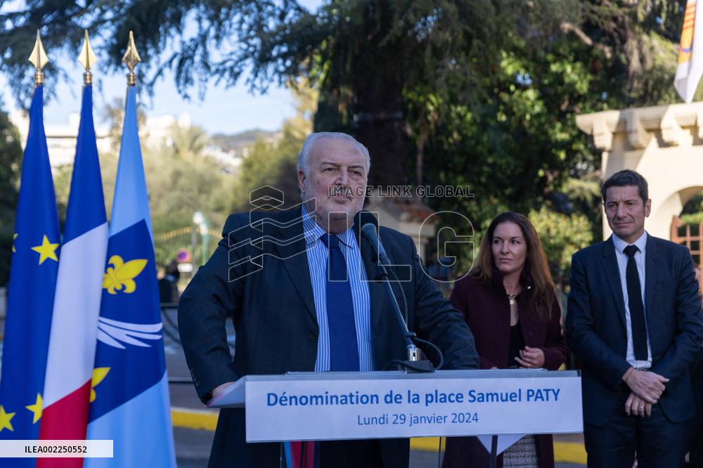 Inauguration Of Samuel Paty Place - Cannes