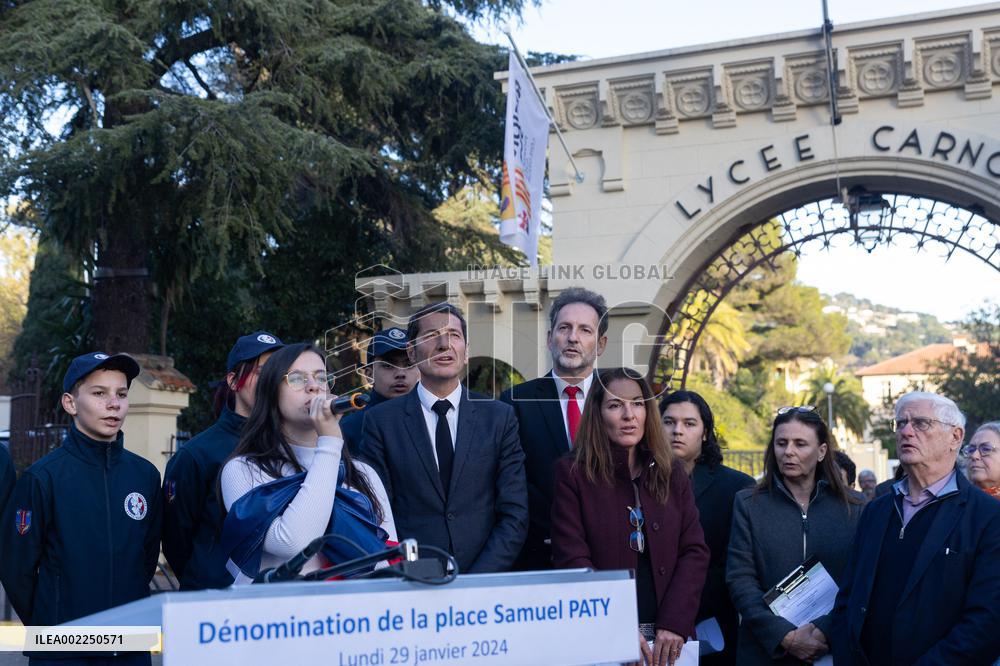 Inauguration Of Samuel Paty Place - Cannes