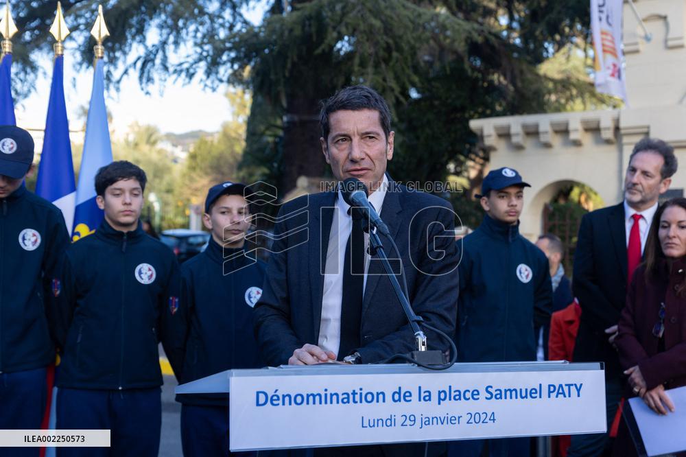 Inauguration Of Samuel Paty Place - Cannes