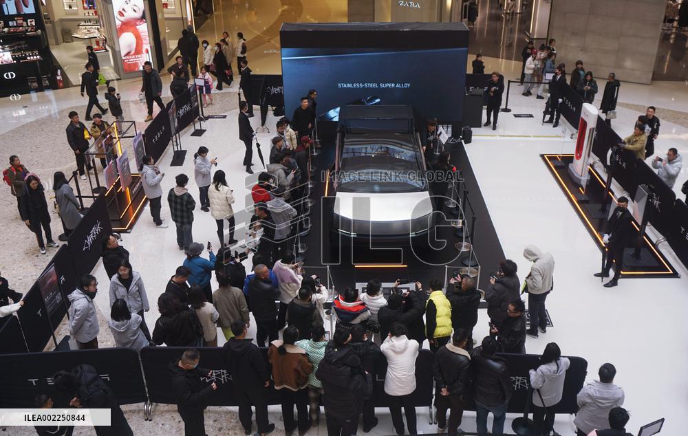 Tesla Electric Cybertruck Displayed in Hangzhou
