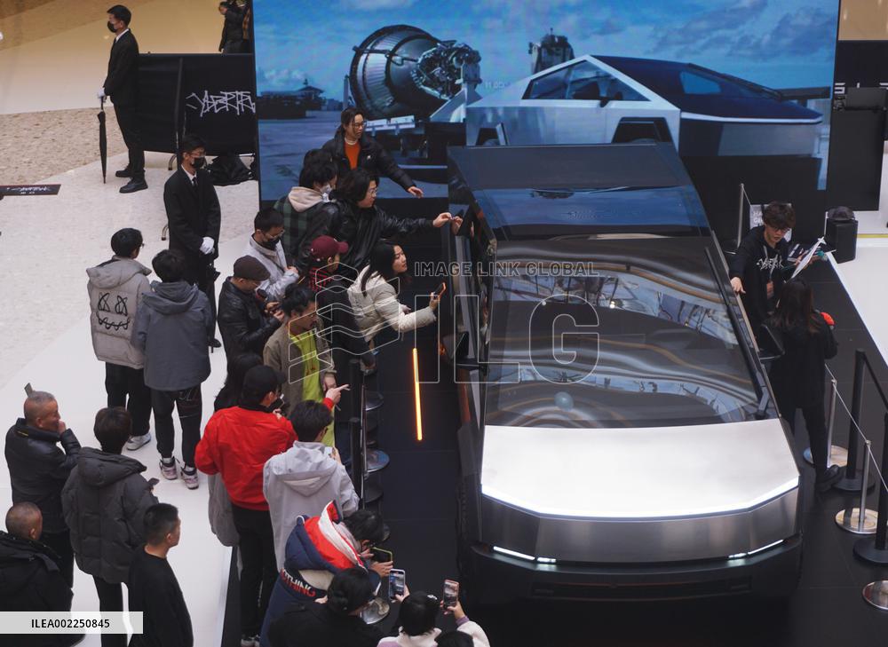 Tesla Electric Cybertruck Displayed in Hangzhou